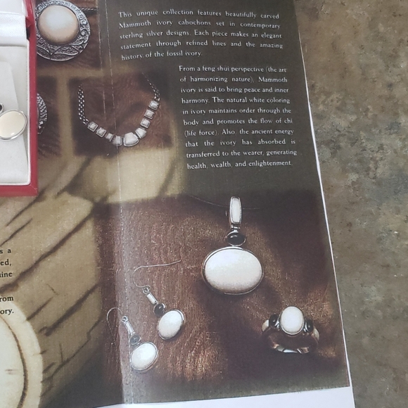 Rare Fossilized Mammoth Ivory Pendant Earrings - Picture 3 of 5